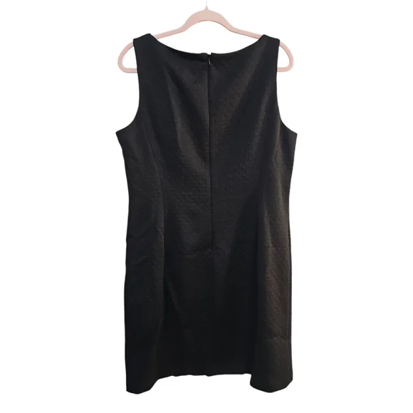 Pappagallo Brook Sheath Dress Size 14 Black Gold Women V-Neck Sleeveless NWT - Picture 4 of 5